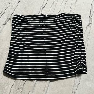 black and white striped crop top